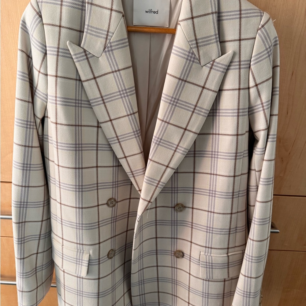 Wilfred Blazer - Cream and Brown Plaid